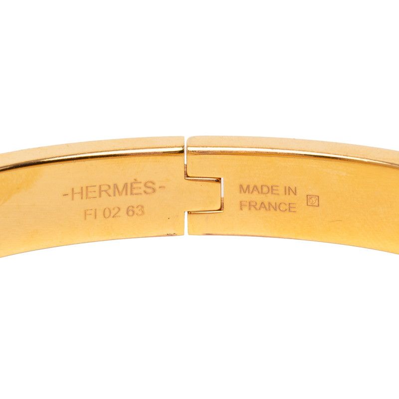 Hermes Mini Click PM Chaine D'ancre Bangle Bracelet Gold Black Plated