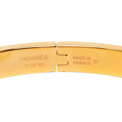 Hermes Mini Click PM Chaine D'ancre Bangle Bracelet Gold Black Plated