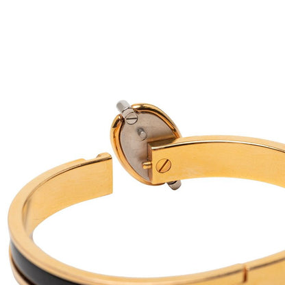 Hermes Mini Click PM Chaine D'ancre Bangle Bracelet Gold Black Plated
