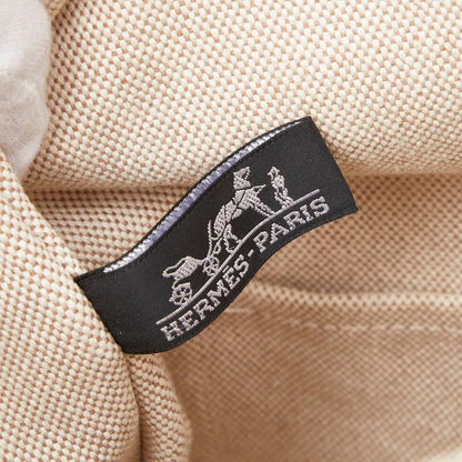 Hermes Fourre Tout Cabas Tote Beige Brown Canvas
