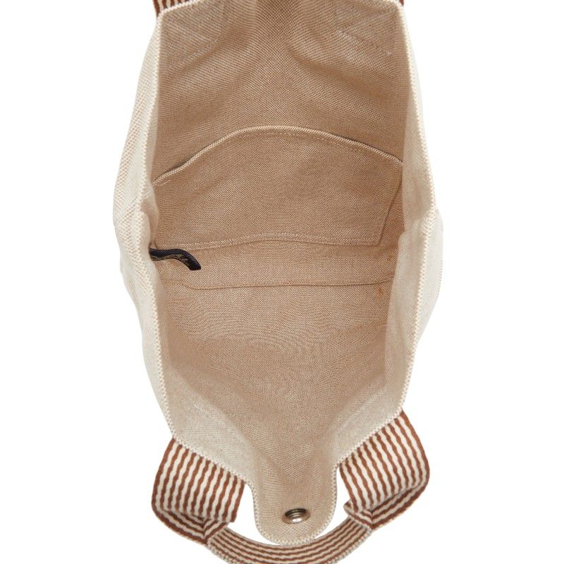 Hermes Fourre Tout Cabas Tote Beige Brown Canvas
