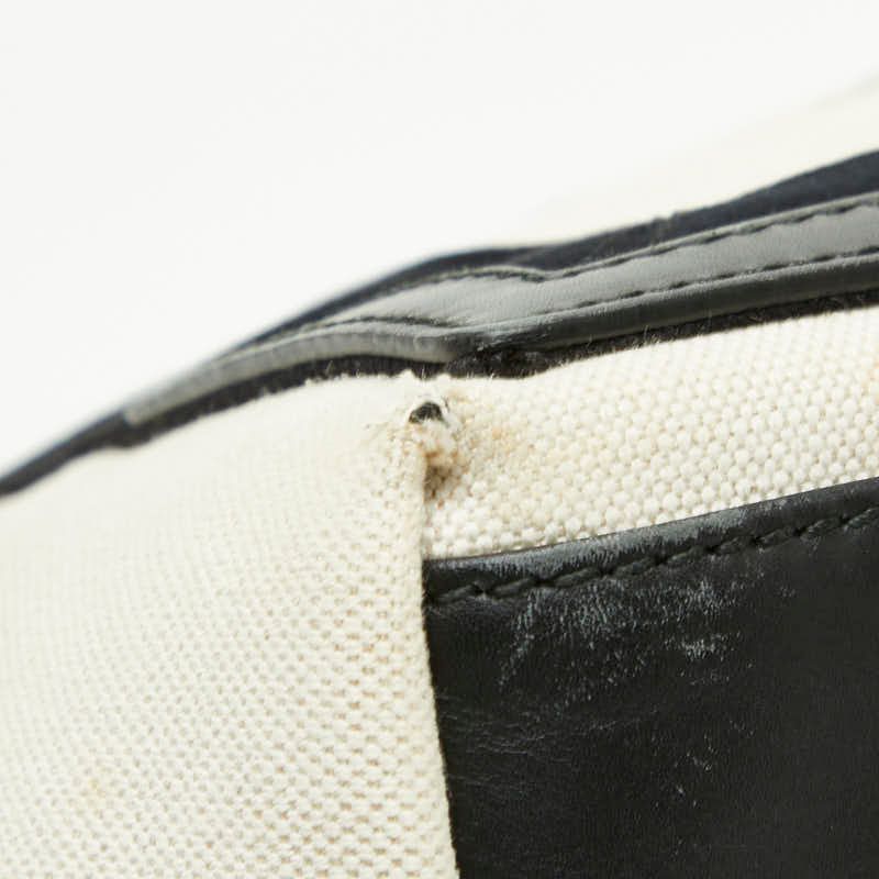 Balenciaga Navy Cabas S Tote White Black Canvas Leather
