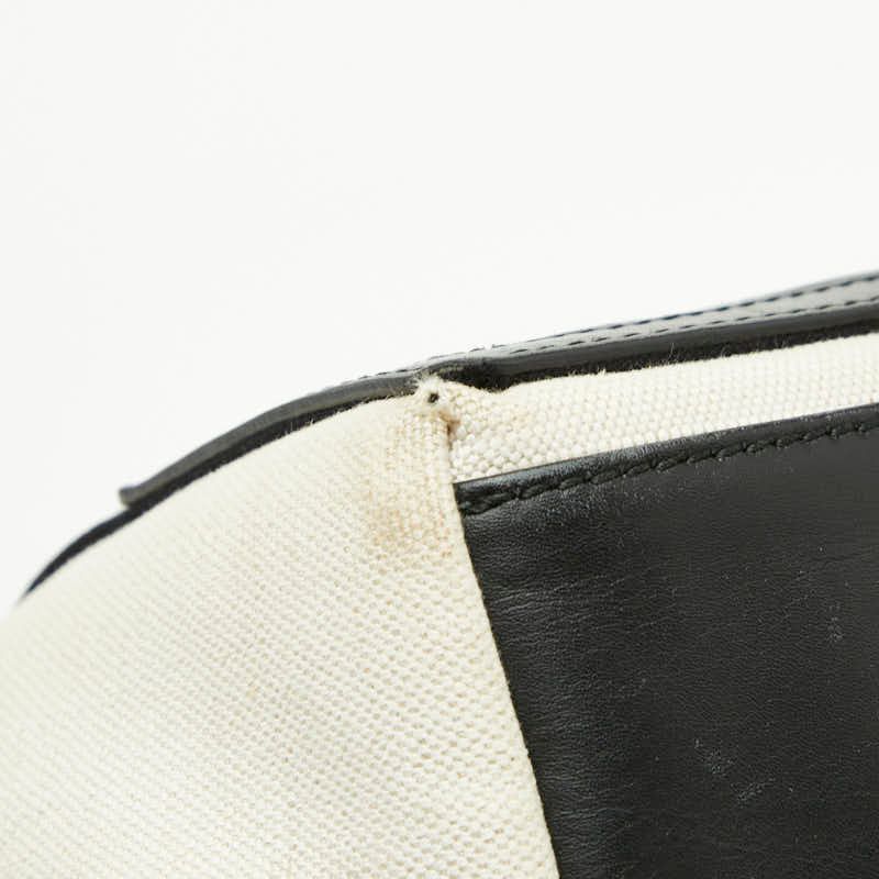 Balenciaga Navy Cabas S Tote White Black Canvas Leather