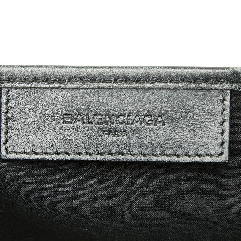 Balenciaga Navy Cabas S Tote White Black Canvas Leather