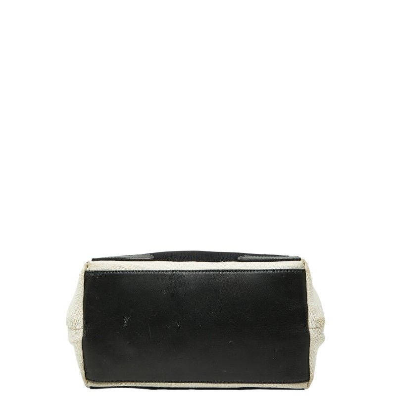 Balenciaga Navy Cabas S Tote White Black Canvas Leather