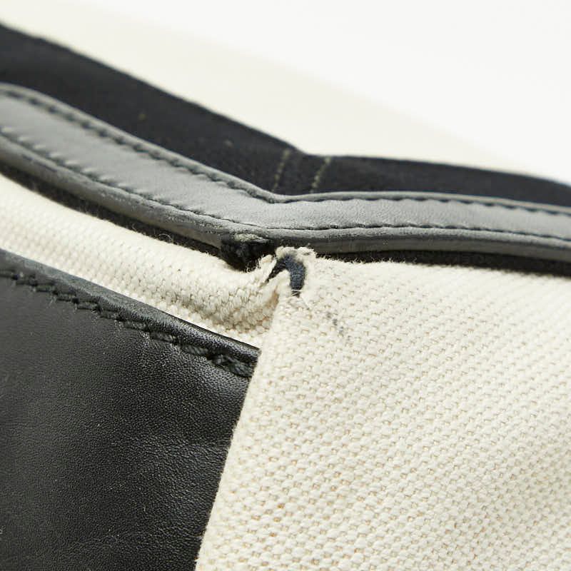 Balenciaga Navy Cabas S Tote White Black Canvas Leather
