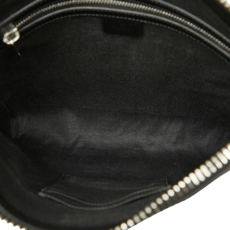 Gucci GG Supreme Crossbody Shoulder Bag Black Leather