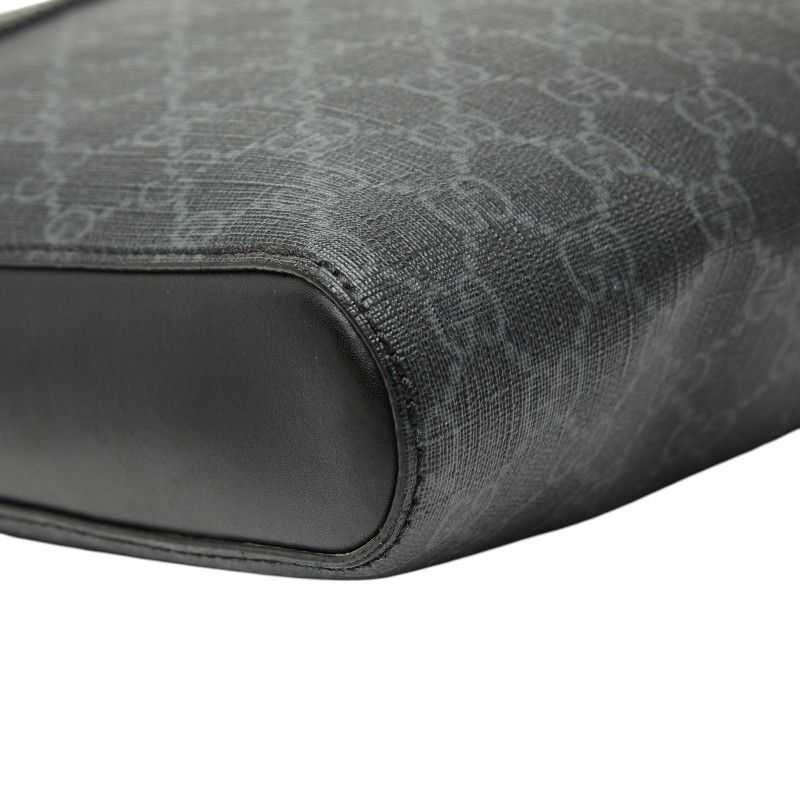 Gucci GG Supreme Crossbody Shoulder Bag Black Leather