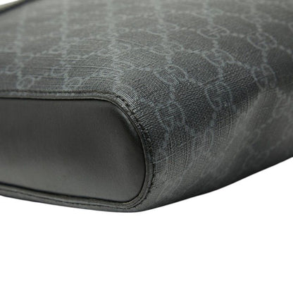 Gucci GG Supreme Crossbody Shoulder Bag Black Leather