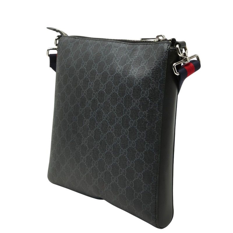 Gucci GG Supreme Crossbody Shoulder Bag Black Leather