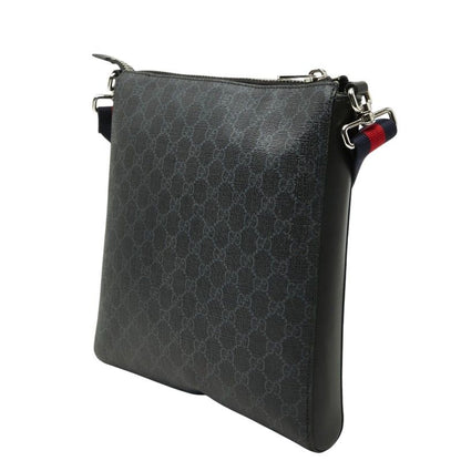 Gucci GG Supreme Crossbody Shoulder Bag Black Leather