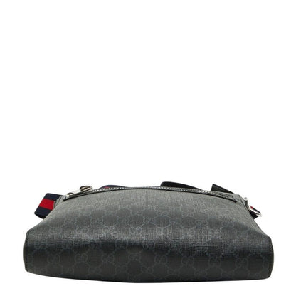 Gucci GG Supreme Crossbody Shoulder Bag Black Leather