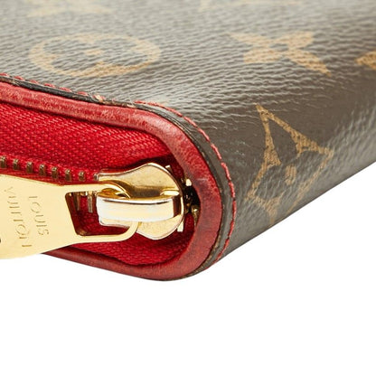 Louis Vuitton Monogram Zippy Wallet Retiro Brown Cerise Leather
