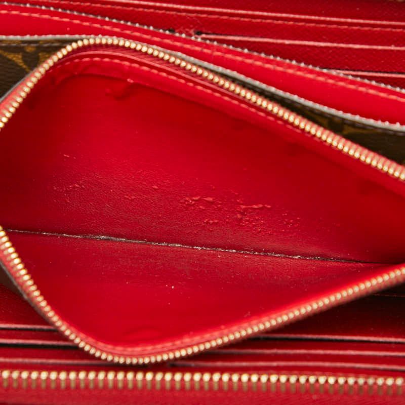 Louis Vuitton Monogram Zippy Wallet Retiro Brown Cerise Leather