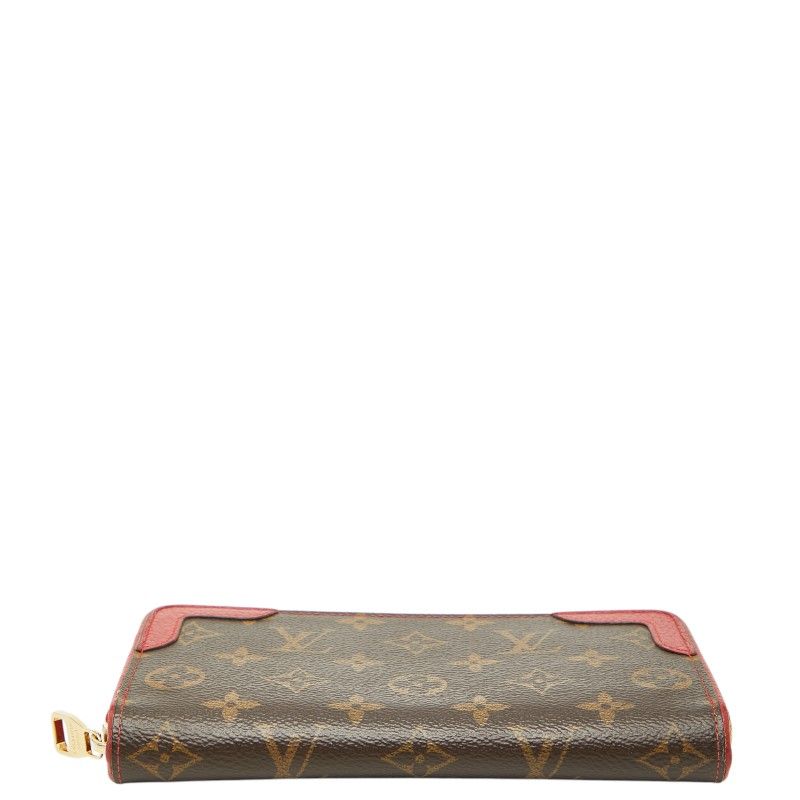 Louis Vuitton Monogram Zippy Wallet Retiro Brown Cerise Leather