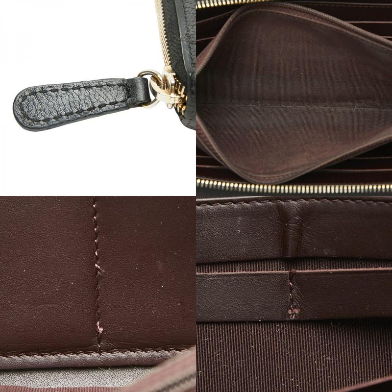 Chanel CC Logo Quilted Zip Around Wallet Black Caviar Leather