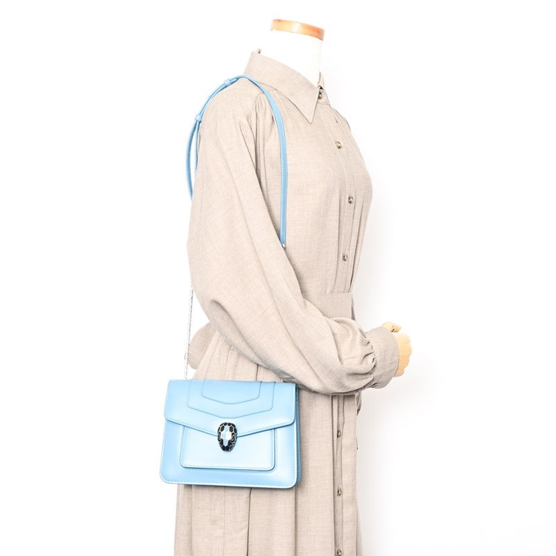 Bvlgari Shoulder Bag Serpentifo Crossbody Blue