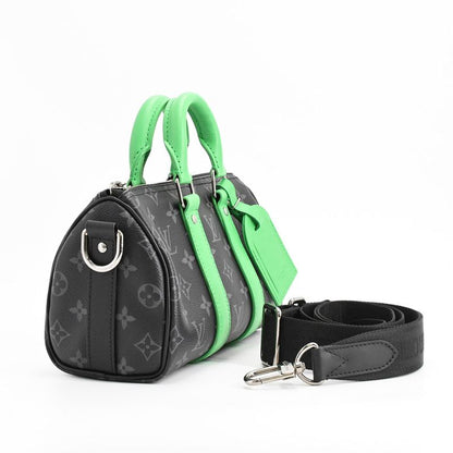 Louis Vuitton Handbag Keepall Bandouliere 25 Black Green