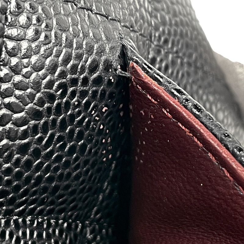 Chanel Big Quilted Double Flap Chain Shoulder Bag CC Logo Caviar