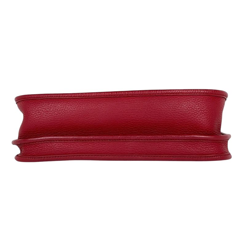 Hermes Evelyne 3 PM Perforated Logo Shoulder Bag Taurillon Clemence Ruby