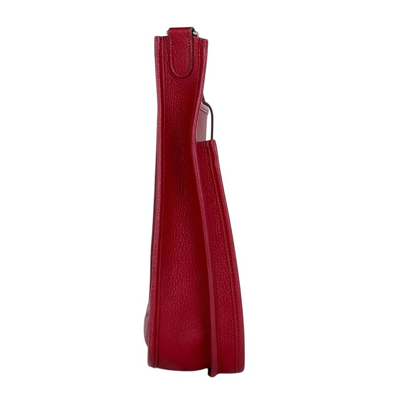 Hermes Evelyne 3 PM Perforated Logo Shoulder Bag Taurillon Clemence Ruby