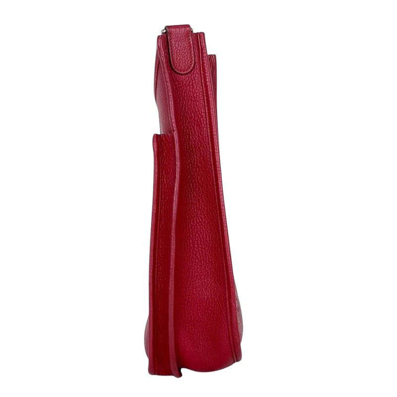 Hermes Evelyne 3 PM Perforated Logo Shoulder Bag Taurillon Clemence Ruby