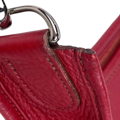 Hermes Evelyne 3 PM Perforated Logo Shoulder Bag Taurillon Clemence Ruby