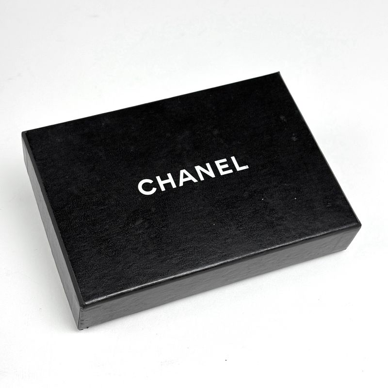 Chanel CC Logo Chain Necklace Long Color Stone Gold Plated Black