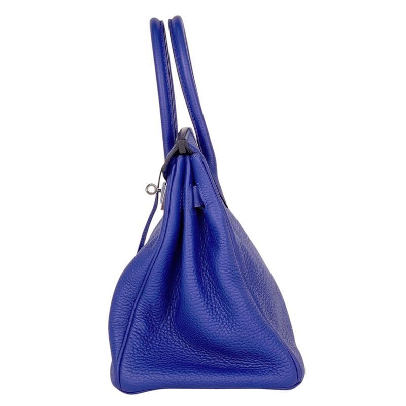 Hermes Birkin 30 Handbag Taurillon Clemence Blue Electric Blue-electric