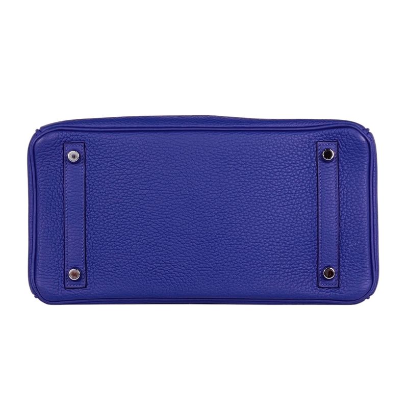 Hermes Birkin 30 Handbag Taurillon Clemence Blue Electric Blue-electric