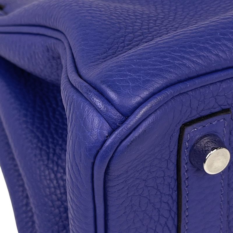Hermes Birkin 30 Handbag Taurillon Clemence Blue Electric Blue-electric