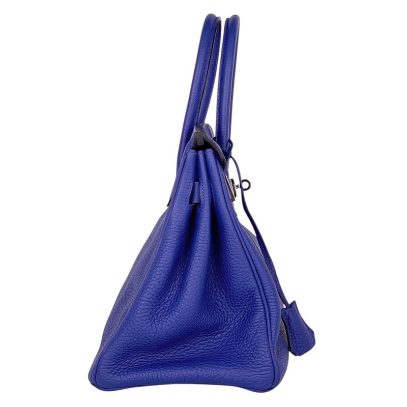 Hermes Birkin 30 Handbag Taurillon Clemence Blue Electric Blue-electric