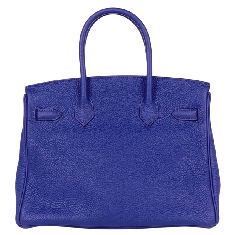 Hermes Birkin 30 Handbag Taurillon Clemence Blue Electric Blue-electric