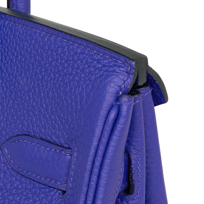 Hermes Birkin 30 Handbag Taurillon Clemence Blue Electric Blue-electric