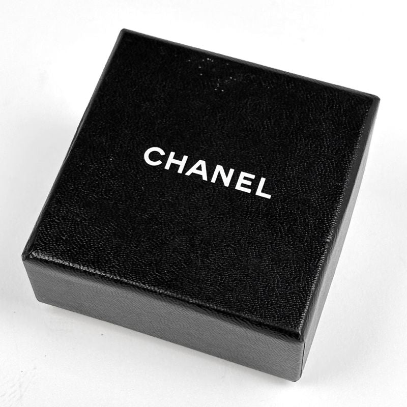Chanel CC Logo Rhinestone Necklace Silver Plated