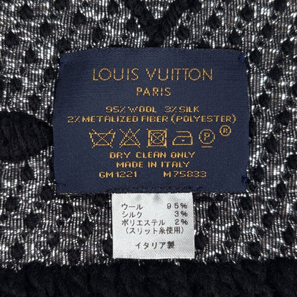 Louis Vuitton Echarpe Logo Mania Shine Monogram Scarf Wool Silk
