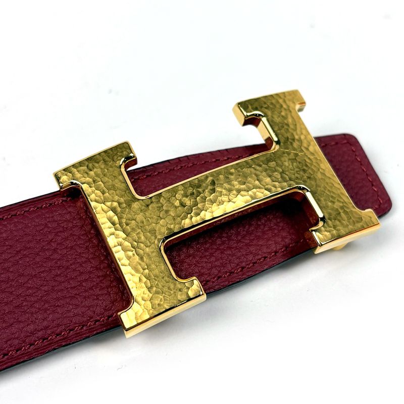 Hermes Constance Reversible Belt Leather Red Black