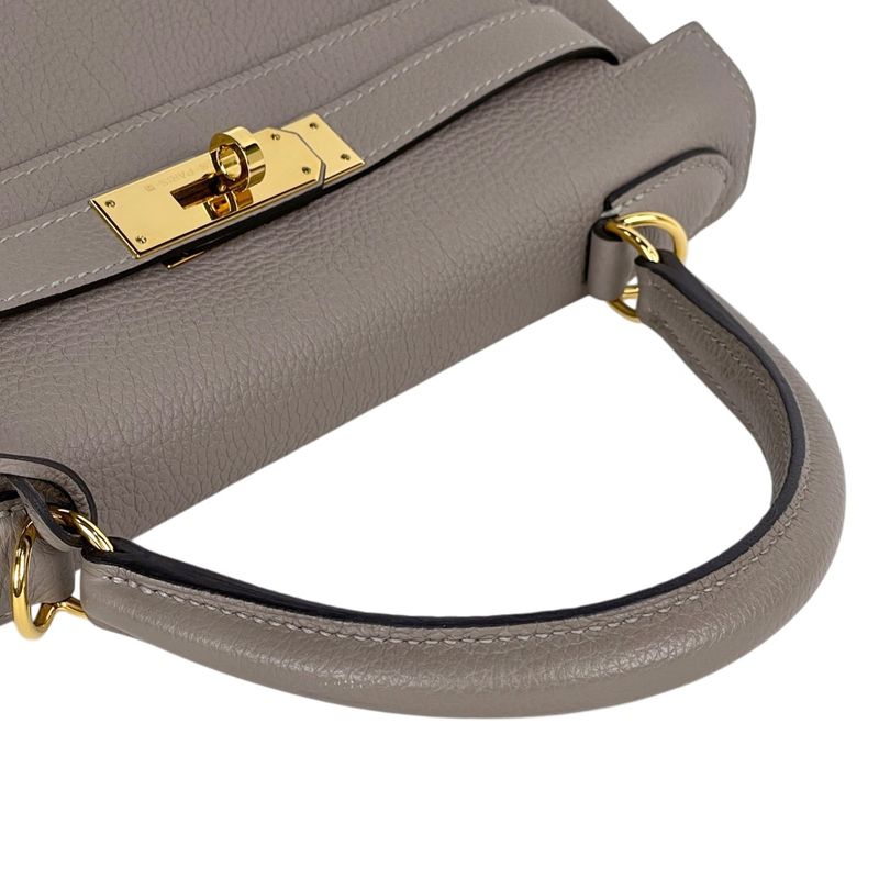 Hermes Kelly 28 Inner Sewing 2-Way Shoulder Bag Togo Griasphalt