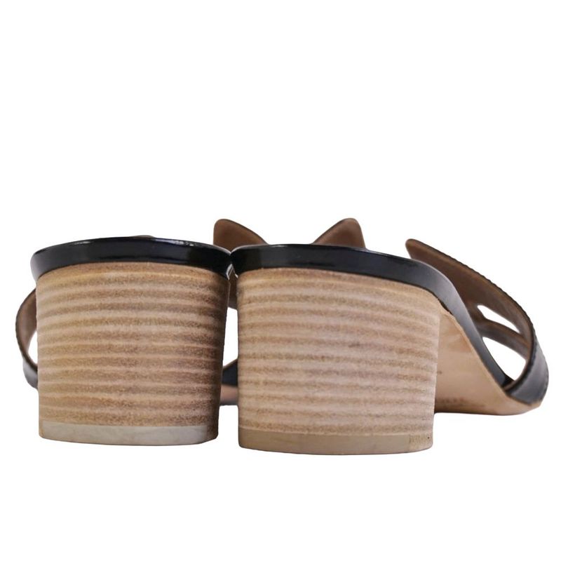 Hermes Sandals Oasis Logo Enamel Leather Heels