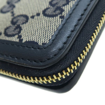Gucci GG Canvas Compact Wallet Navy Blue