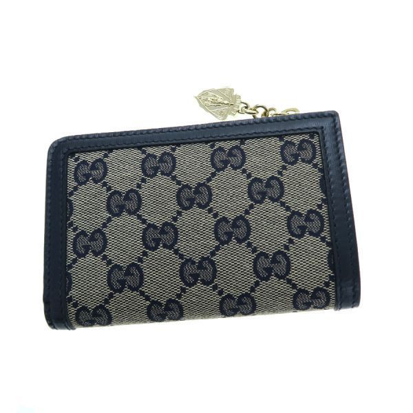 Gucci GG Canvas Compact Wallet Navy Blue