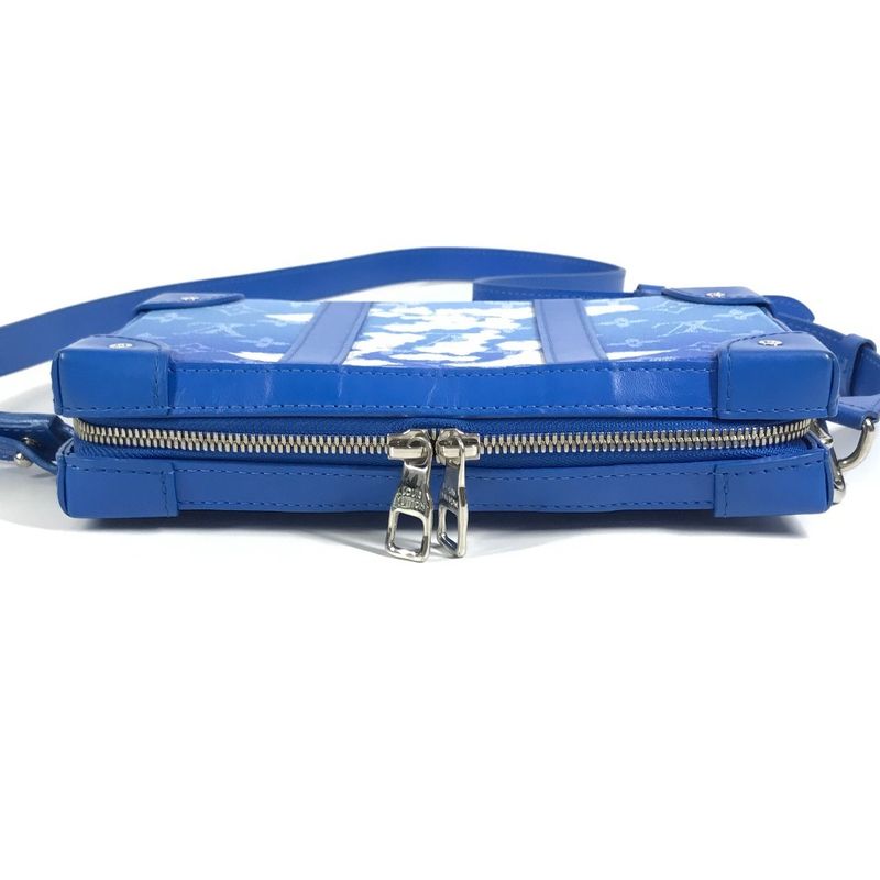 Louis Vuitton Shoulder Bag Soft Trunk Wallet Leather Blue White