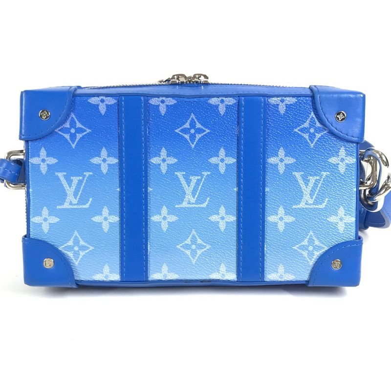Louis Vuitton Shoulder Bag Soft Trunk Wallet Leather Blue White