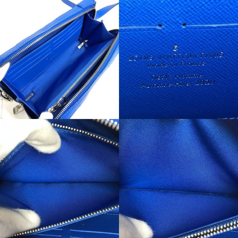 Louis Vuitton Shoulder Bag Soft Trunk Wallet Leather Blue White