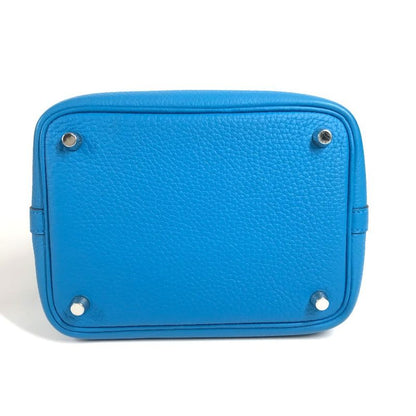 Hermes Handbag Picotin Lock PM Taurillon Clemence Blue Free Doub