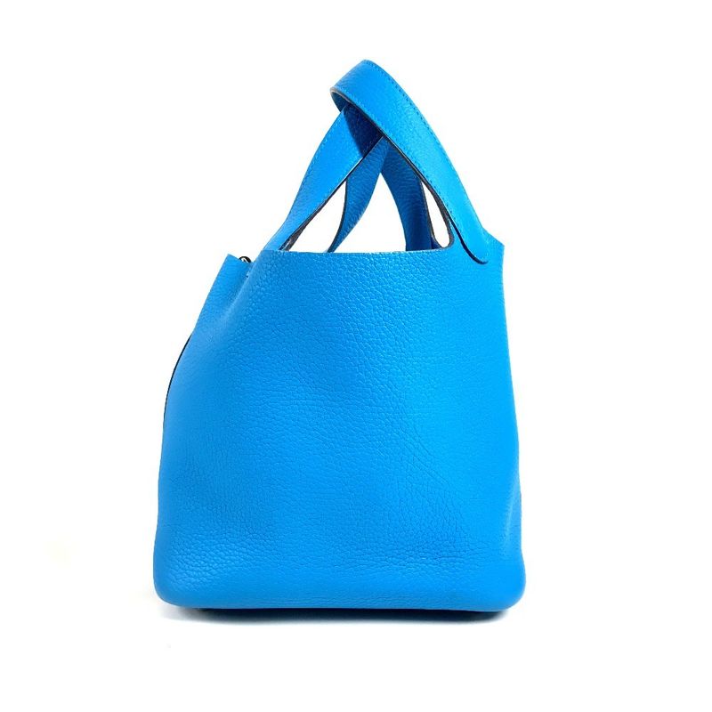 Hermes Handbag Picotin Lock PM Taurillon Clemence Blue Free Doub