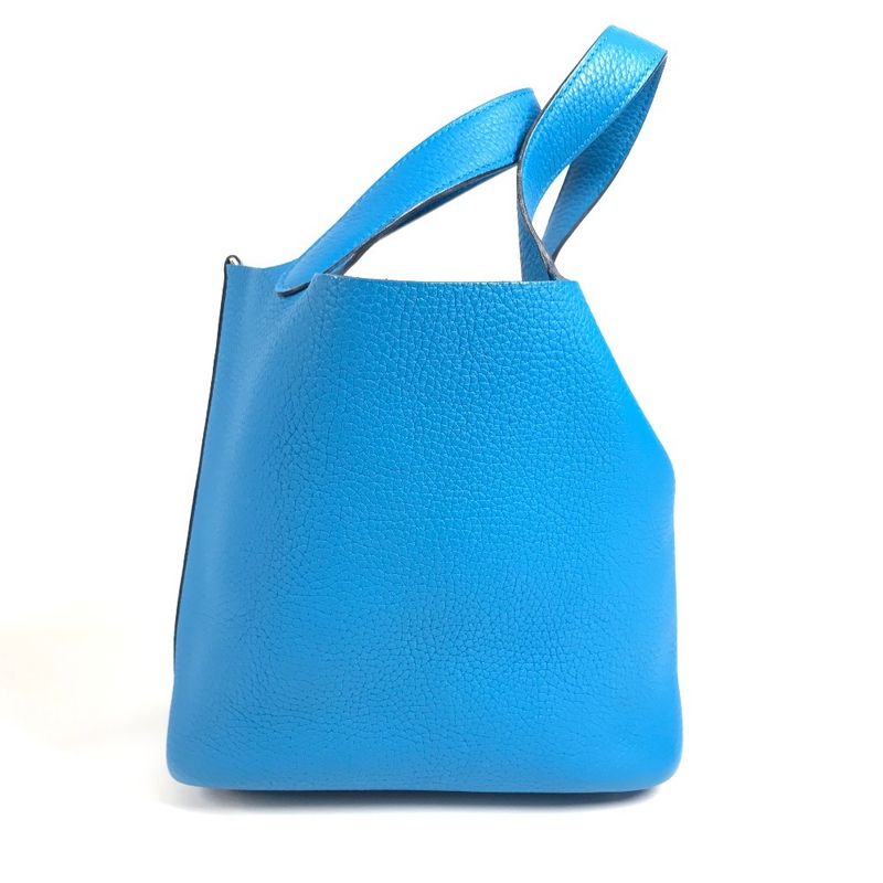 Hermes Handbag Picotin Lock PM Taurillon Clemence Blue Free Doub