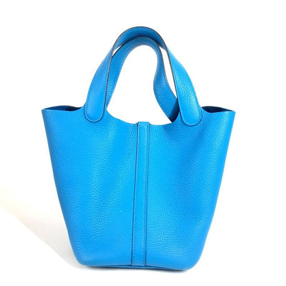 Hermes Handbag Picotin Lock PM Taurillon Clemence Blue Free Doub