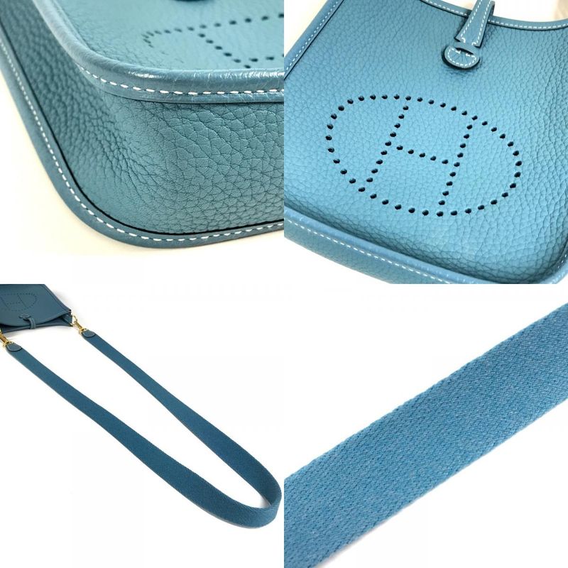 Hermes Shoulder Bag Evelyne TPM 16 TPM Taurillon Clemence New Blue
