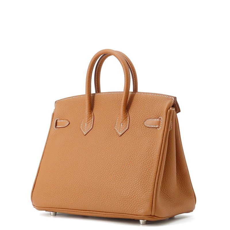 Hermes Birkin 25 Gold Silver Togo Handbag